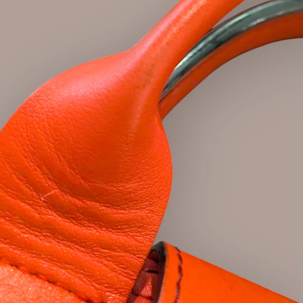 longchamp XS Le Pliage (Cuir/Leather) In Coral - Picture 6 of 16